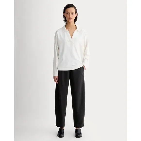 Everlane Everlane The Off-Duty Barrel Pant Black Organic Cotton Size XS NWT - Picture 1 of 13